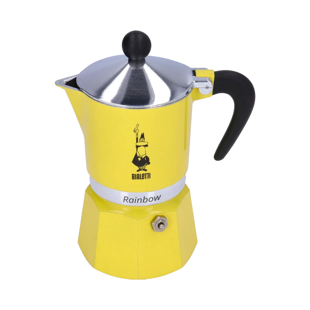 Bialetti Moka Rainbow Stovetop Espresso Maker - 3 cup (150ml) / Yellow