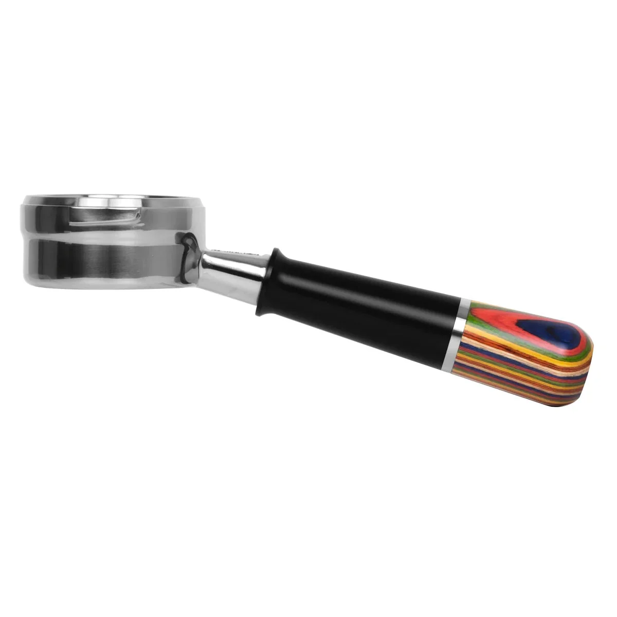 Pesado Stainless Steel Bottomless Hybrid Portafilter (6.0mm) - Oak Look - Image 6