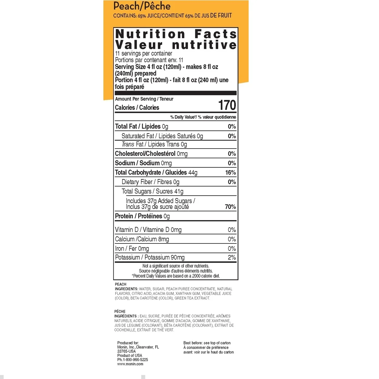 Monin Peach Smoothie Mix - Image 2