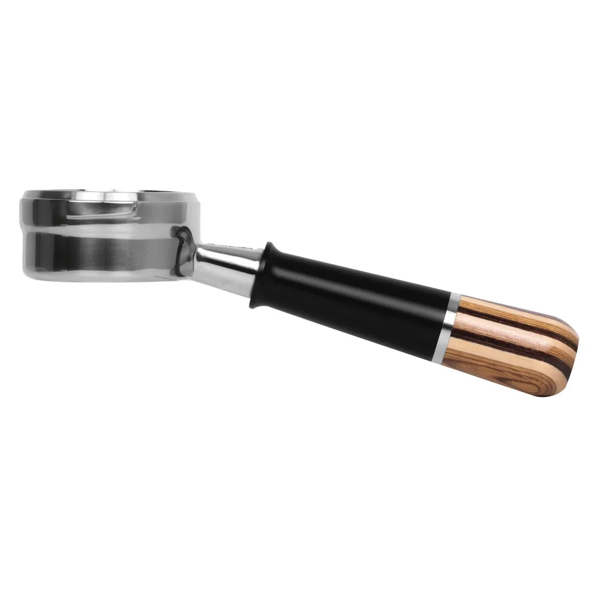 Pesado Stainless Steel Bottomless Hybrid Portafilter (6.0mm) - Oak Look - Image 7